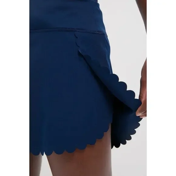 TUCKERNUCK SPORT Navy Scallop Performance Jersey Marisa Short Size L NWT